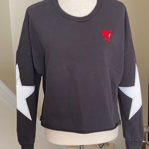 Lauren Moshi Lee Love Boxing Sweatshirt Black S EUC